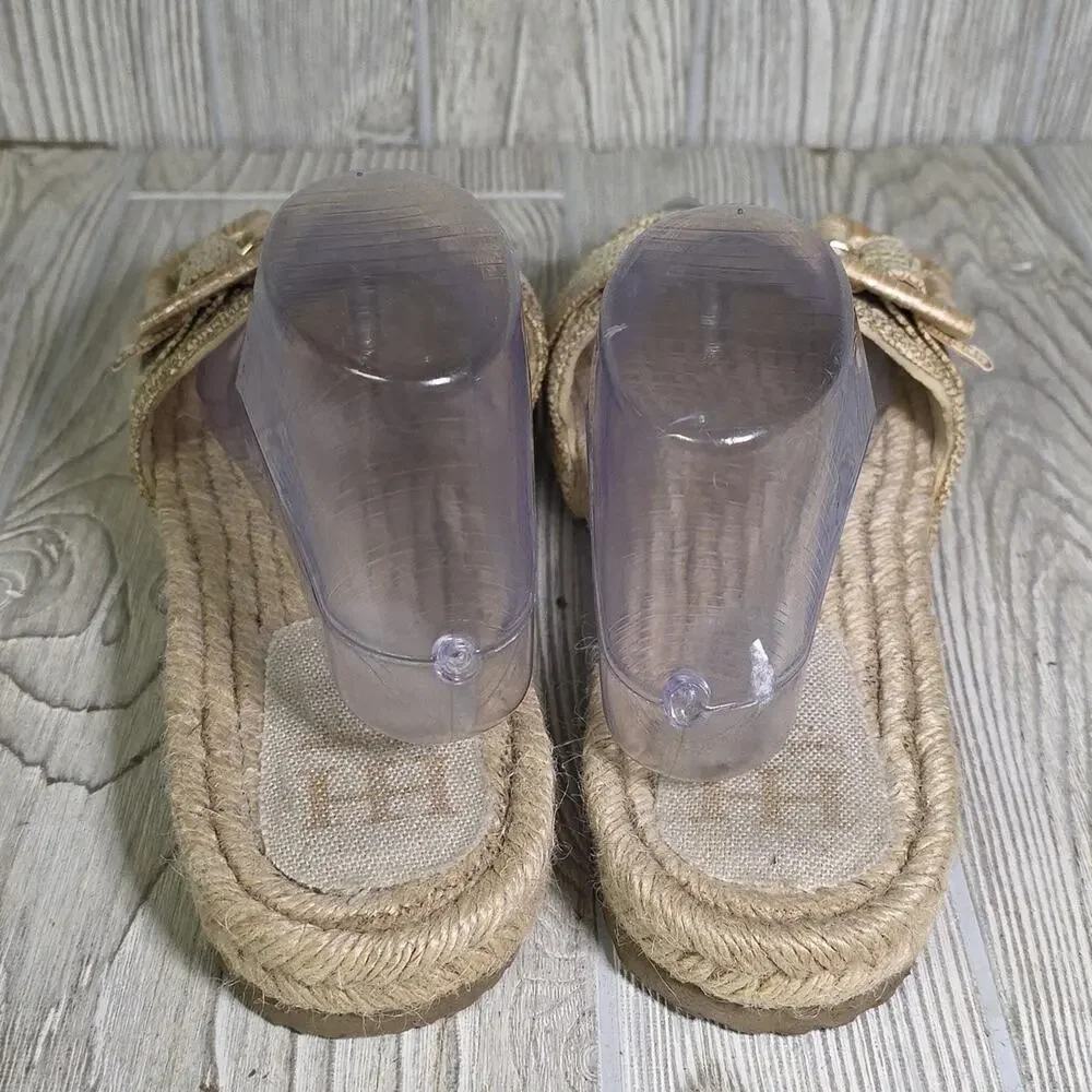 Haute Hippie Nyssa Raffia Slide Sandals Open Toe Womens Size 9.5